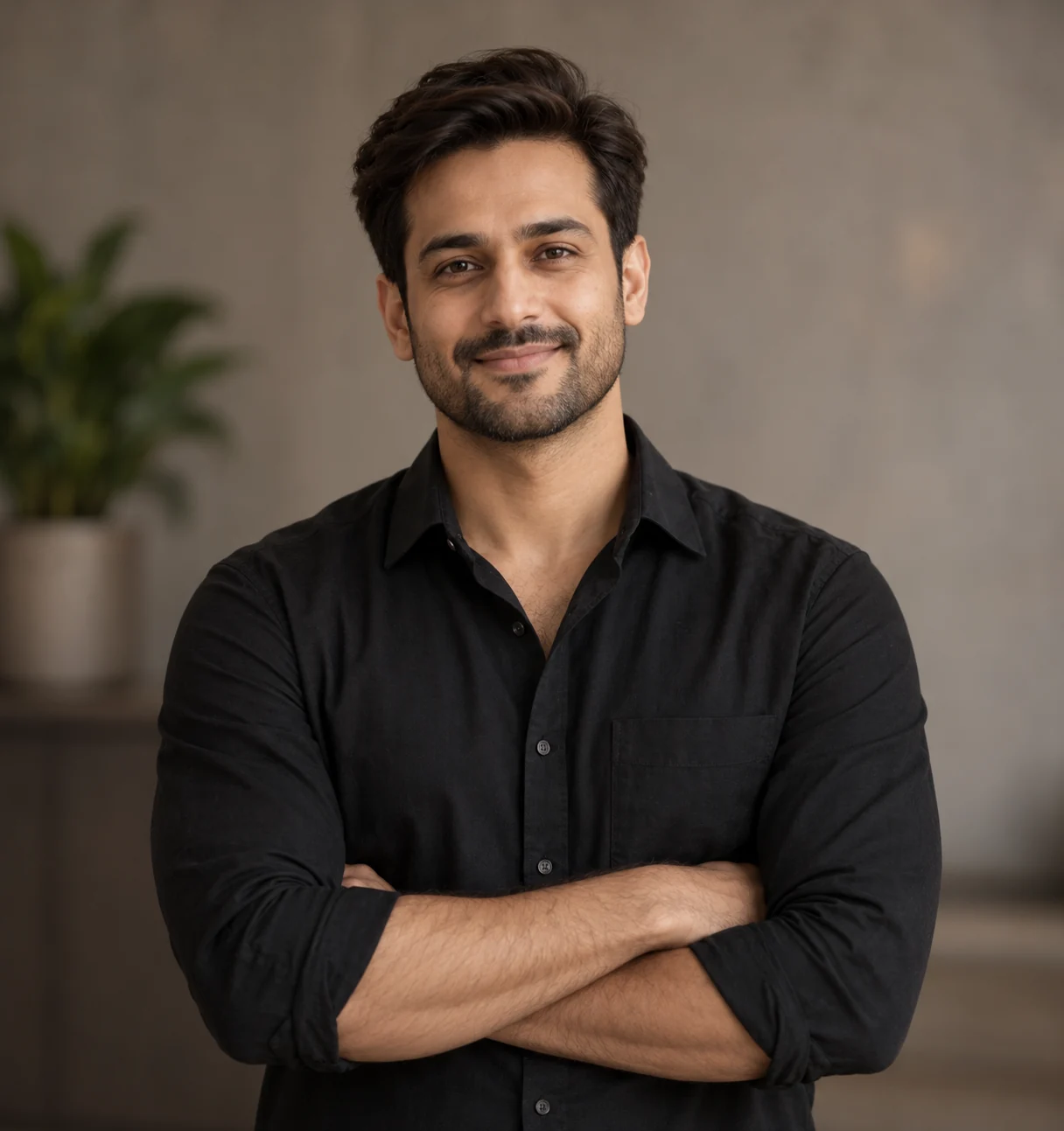 Illustrative portrait for the sample Arjun Mehta team profile